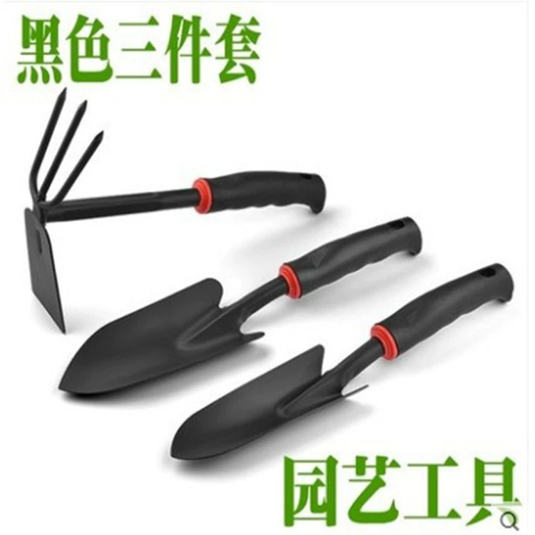 Бытовые садовые инструменты черная Лопата набор из трех частей грабли двойного назначения мотыга большого и среднего размера Лопата для посадки почвы деревья