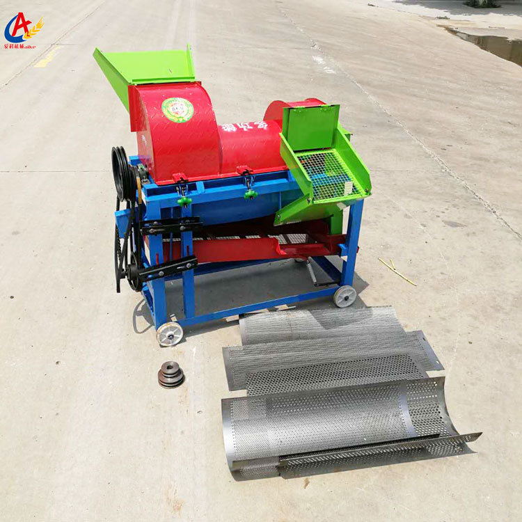 赣州小型谷子高粱脱粒机自带5张筛网高粱玉米小麦打谷机有视频
