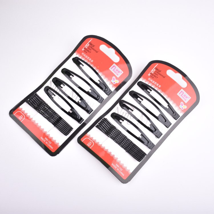 Wholesale one-word clip BB clip set black hairpin edge clip bangs clip card BB clip 1 yuan store supply Wholesale one-word clip BB clip set black hairpin edge clip bangs clip card BB clip 1 yuan store supply