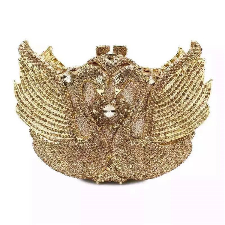 Túi clutch nữ đính kim cương thiên nga cỡ lớn dự tiệc — Màu đen, Màu hồng, Ảnh tùy chỉnh được Cá nhân hóa, Bảy màu vàng kim chi tiết 44