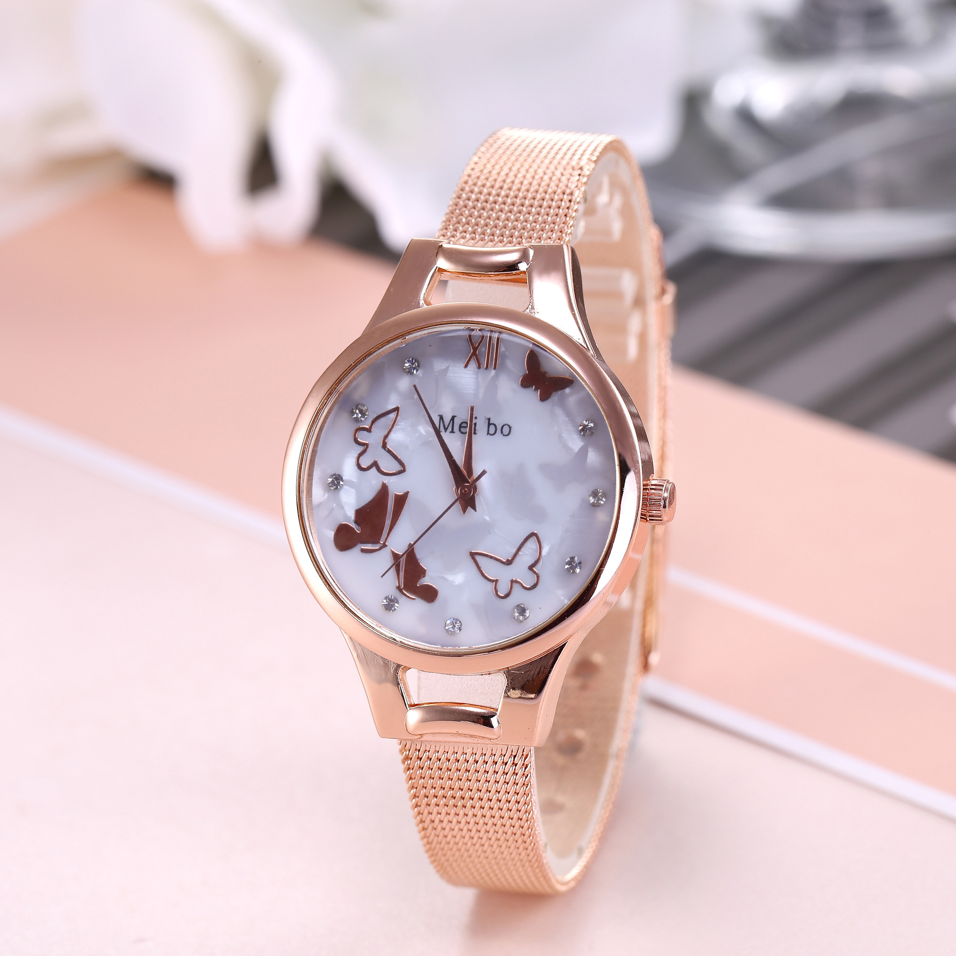 Manufactor Direct selling Best Sellers new pattern Fine mesh lady watch fashion Trend Stainless steel butterfly watch Quartz watch
