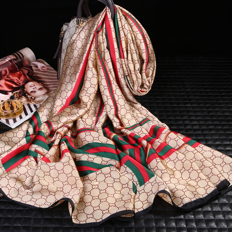 明星同款丝巾女披肩围巾韩版秋冬季纱巾百搭外搭2018新款长款两用|ru