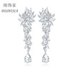 Accessory, long ear clips, fashionable dress, zirconium, earrings, suitable for import, Korean style, simple and elegant design, no pierced ears