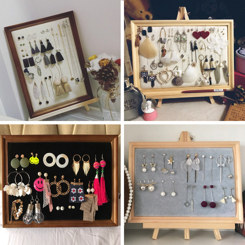 Retro wooden necklace display board wall hang xuemei hair ornament jewelry frame earring earrings storage stall display stand