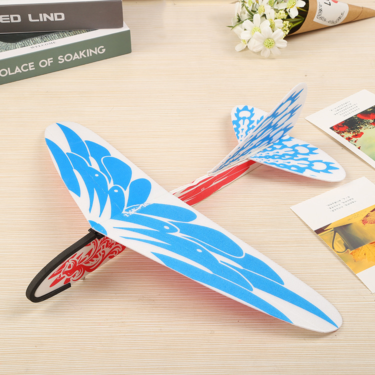 新款超大回旋飞机diy手工泡沫手投弹射滑翔机儿童益智拼装模型
