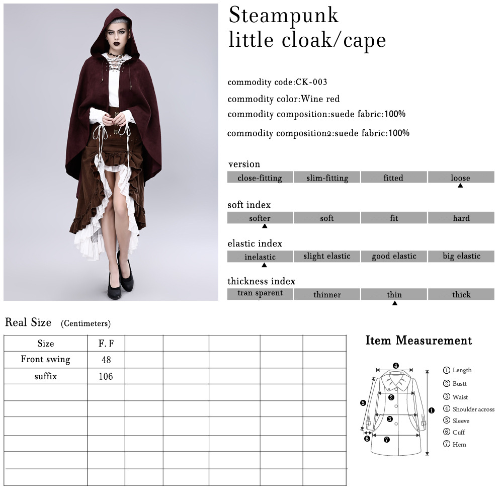 Faux Deerskin Fleece Hooded Cape Cloak Jacket