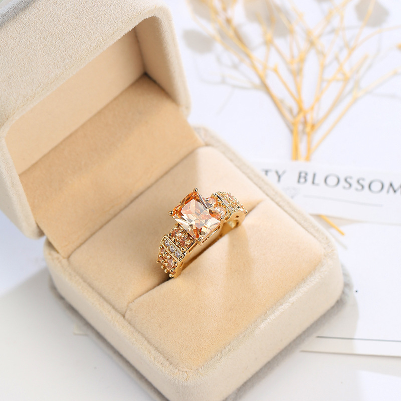 supply of popular jewelry copper inlaid zircon jewelry popular punk style men and women's colorful gold plated rings_ipsvogv.com