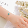 Universal ecological metal one bead bracelet, crystal, jewelry, accessory, Korean style, with gem