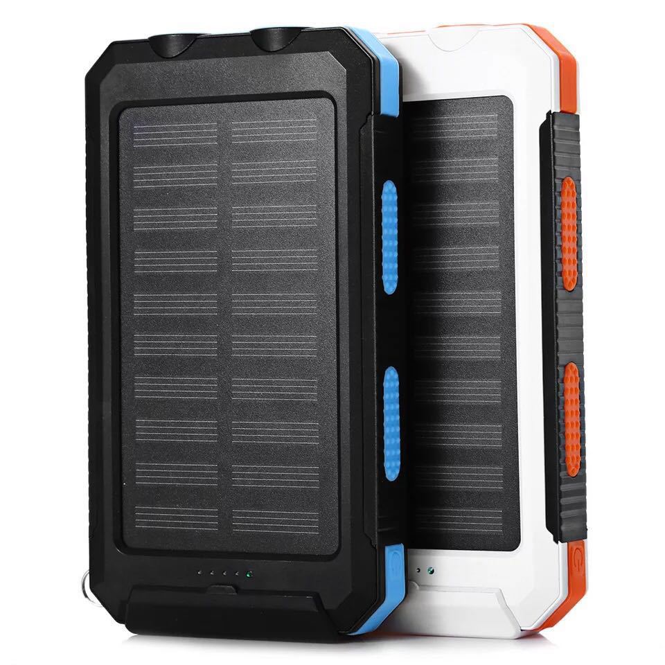 Solar Power Bank Waterproof Mini 10000mAh Ultra-thin Outdoor Large-capacity Mobile Power Custom Logo