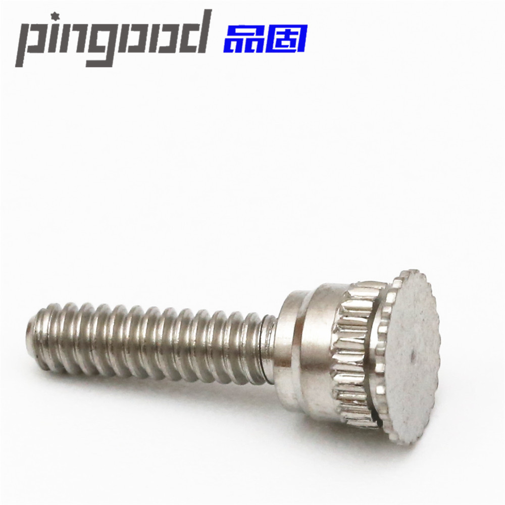 五金螺丝厂定做304不锈钢平头滚花手拧螺丝 可调节电子紧固螺丝M3