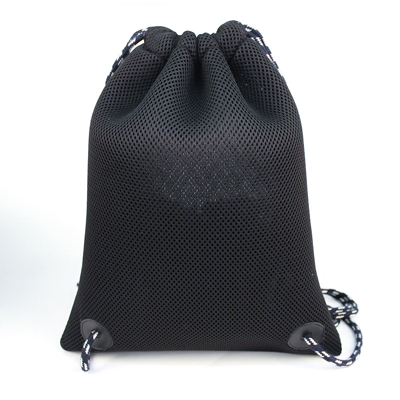 工厂定制网眼袋 双肩抽绳收纳绦纶束口袋可印LOGO登山背包袋批发|ru