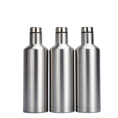 厂家直销 美式爆款双层304不锈钢真空红酒瓶 啤酒瓶 可oem定制
