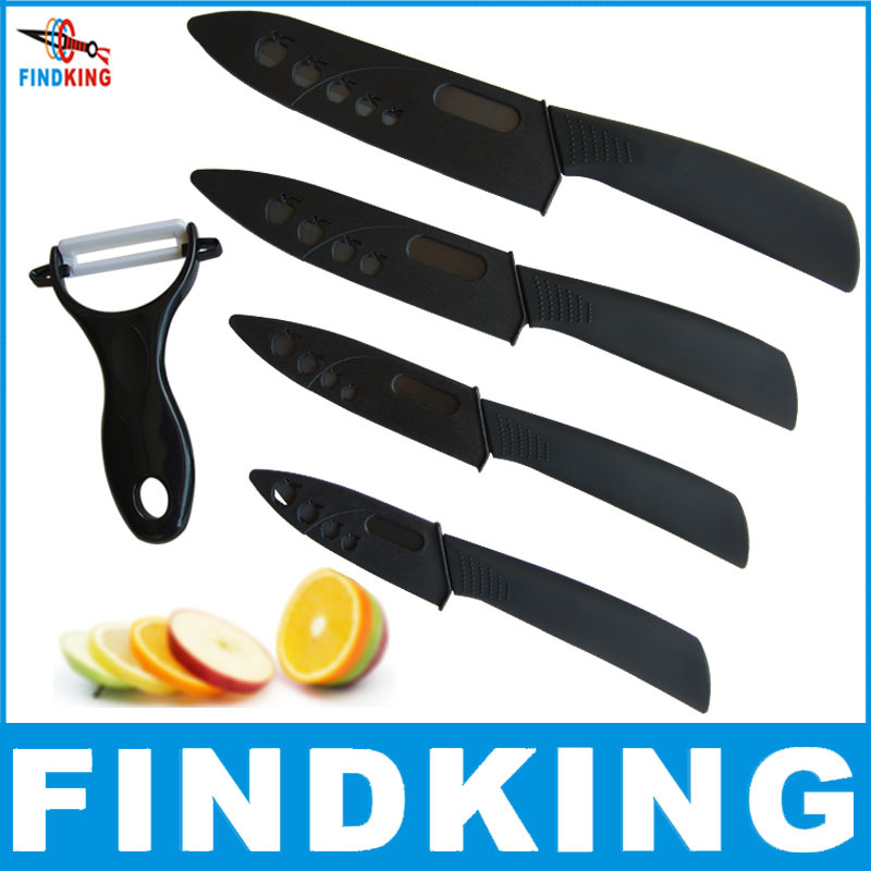 Fábrica al por mayor cuchillo de fruta de hoja negra de cinco piezas conjunto hogar cuchillo de cerámica exquisito cuchillo de cerámica de alta calidad conjunto buen regalo
