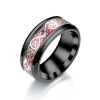 European and American fashion new aristocratic blue -red carbon fiber dragon pattern rings manufacturers direct sales source good goods