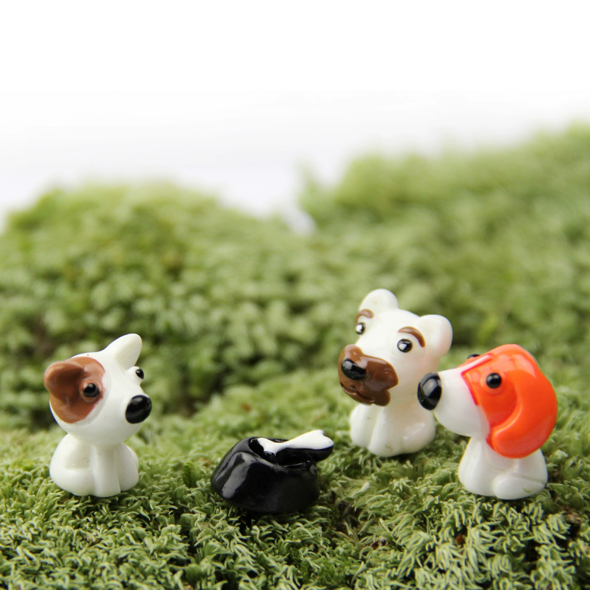 Микро Ландшафтные украшения мультфильм Мини щенок три щенка DIY собранные маленькие украшения игрушка Смола корм для собак