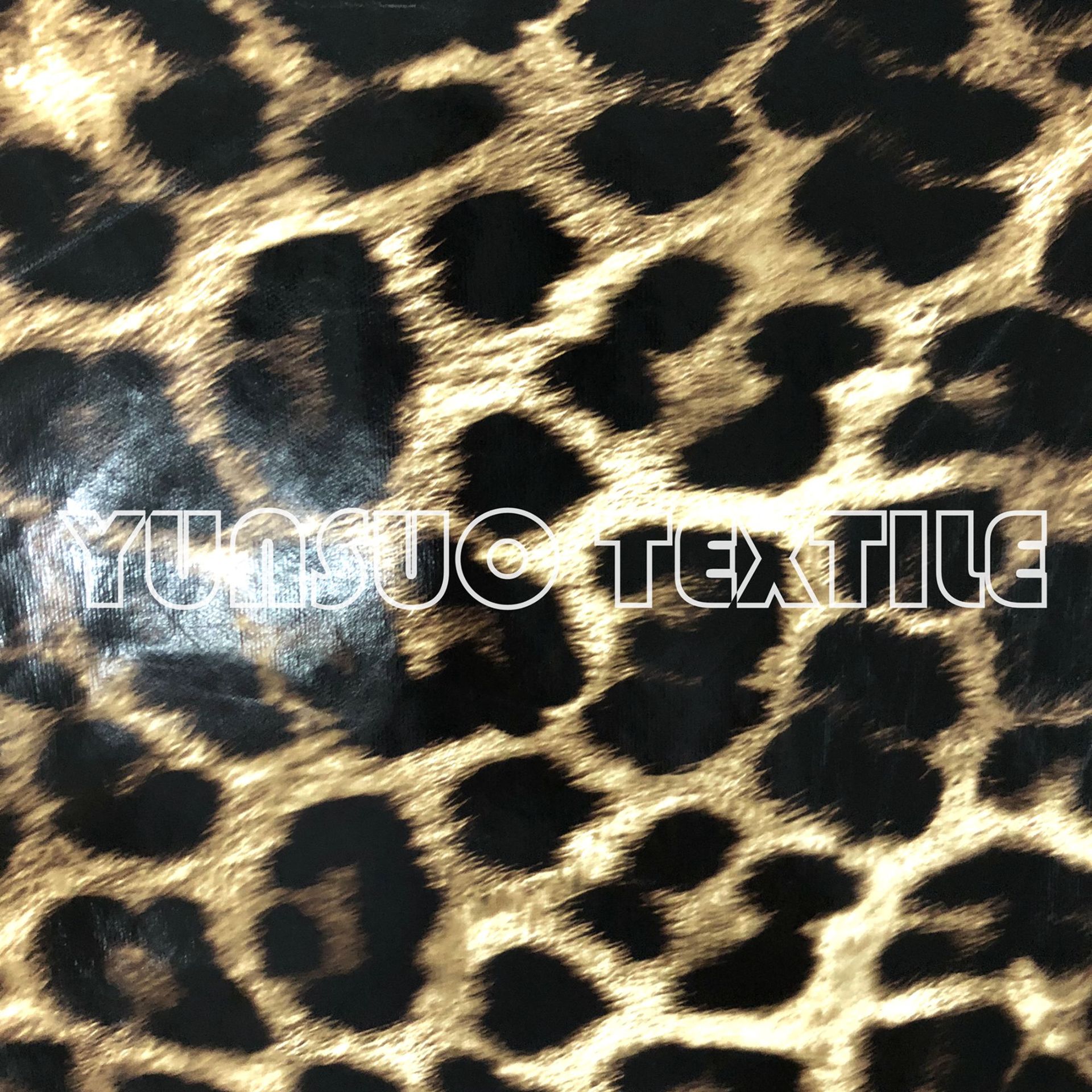 亮面镜面豹纹印花PU人造革 防水雨衣PU面料 欧洲出口品质