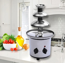 三层巧克力喷泉机巧克力喷泉炉瀑布机自制巧克力融化塔融化机