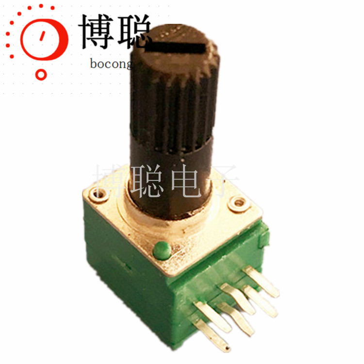 双联电位器 塑封097G双排6脚旋转可调 绿色绝缘轴小型碳膜电位器