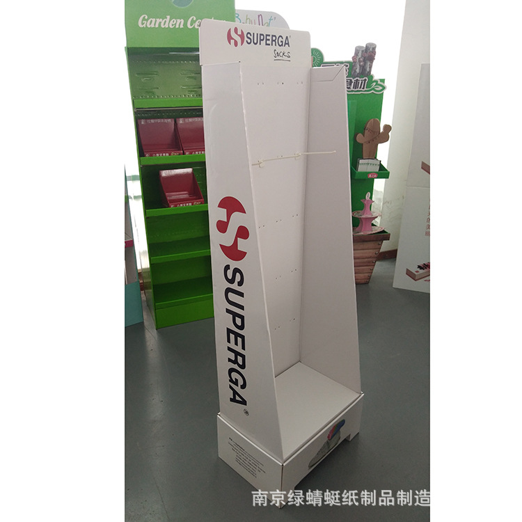 【工厂批发】产品展示架超市零食袜子产品促销纸货架挂钩纸展架