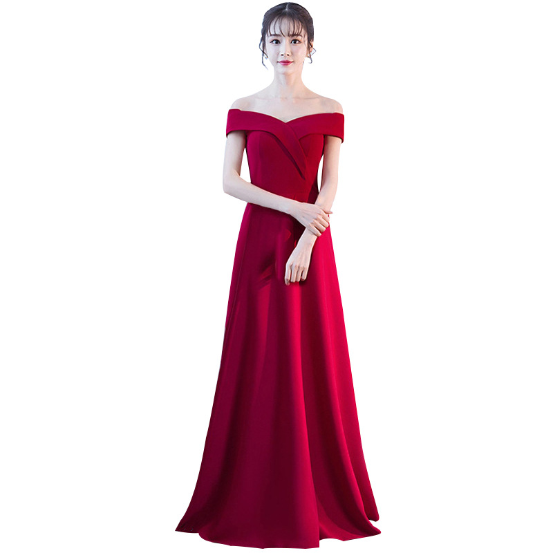 Vestido de novia para brindis 2026, nuevo vestido de noche largo y ajustado con hombros descubiertos para fiesta de compromiso, otoño y verano, para mujer.