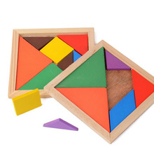 儿童几何拼图七巧板小学生木制玩具 男女孩早教益智教具 热销