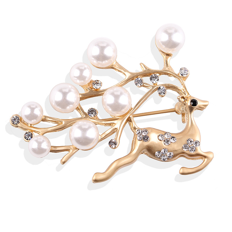 Korejiešu modes retro pērļu rhinestone aļņu daudzpusīga piespraudes uzvalka apkakles adata ar lielu adatu korsāžu sievietēm_voghion.com