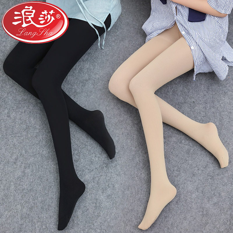 Langsha The thin fabric Pantyhose spring and autumn Thick section Mini Bottoming socks Self cultivation keep warm Conjoined Female foot Socks