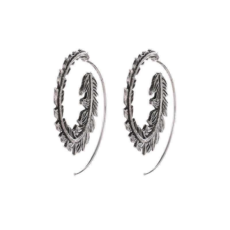 Retro Jewelry Round Spiral Earrings Swirl New Gear Earrings display picture 2