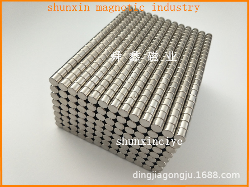 供应优质6x5mm镀镍强磁 钕铁硼强力磁铁  圆形磁石吸铁石磁钢