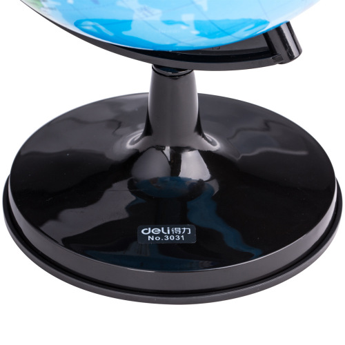 Deli 3031 desktop mini globe full plastic office student geography teaching supplies diameter 10.6cm wholesale