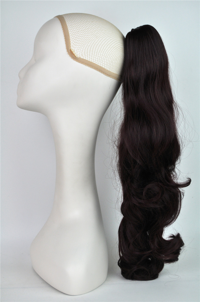 NEWLOOK peluca cola de caballo cabello largo natural rizado mechón de pelo clip de agarre peluca de cola de caballo