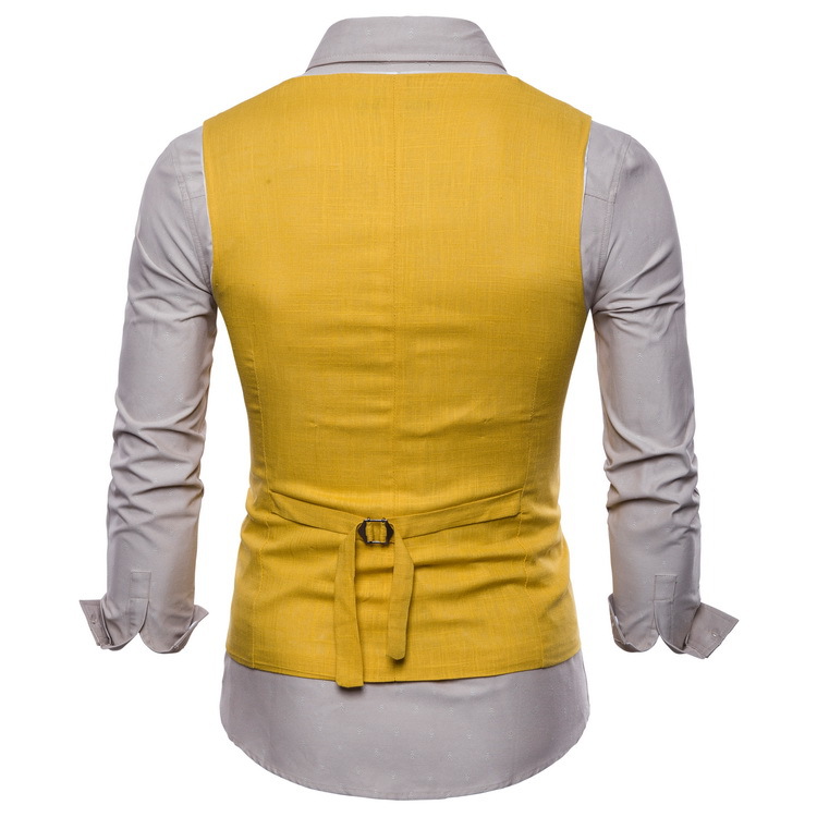 Spring and autumn new foreign trade men's solid single breasted casual vest candy suit vest vest large coat