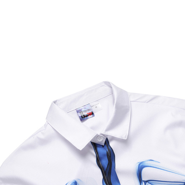 spring new creative 3-D smoke lung Print Long Sleeve Shirt 