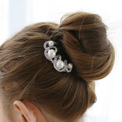 Luxurious Pearl Hair fork Hairpin Diamond Hairpin Korean Edition new pattern Hairdressing Headdress Spread the supply