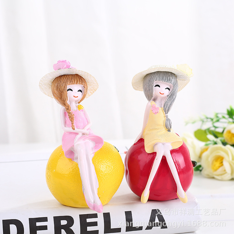 廠家直銷樹脂工藝蛋糕 烘焙 汽車 擺件水果姑娘創意家居禮品擺件