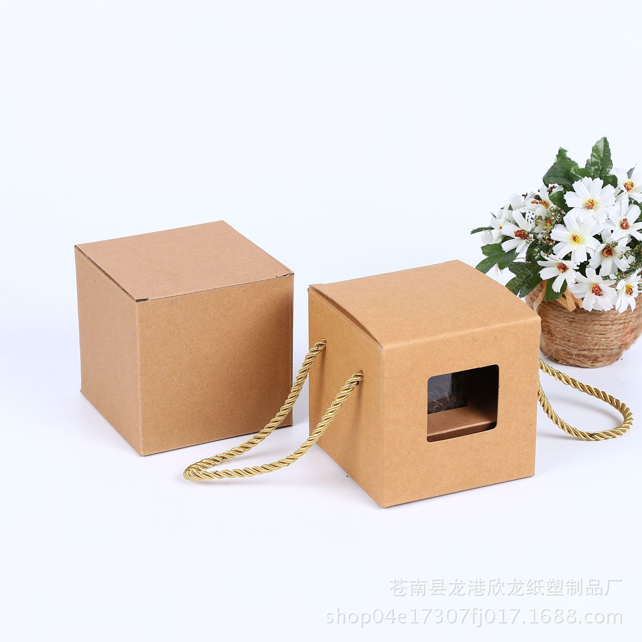 环保牛皮纸茶叶包装盒无字简易通用散茶伴手礼手提绿茶折叠盒