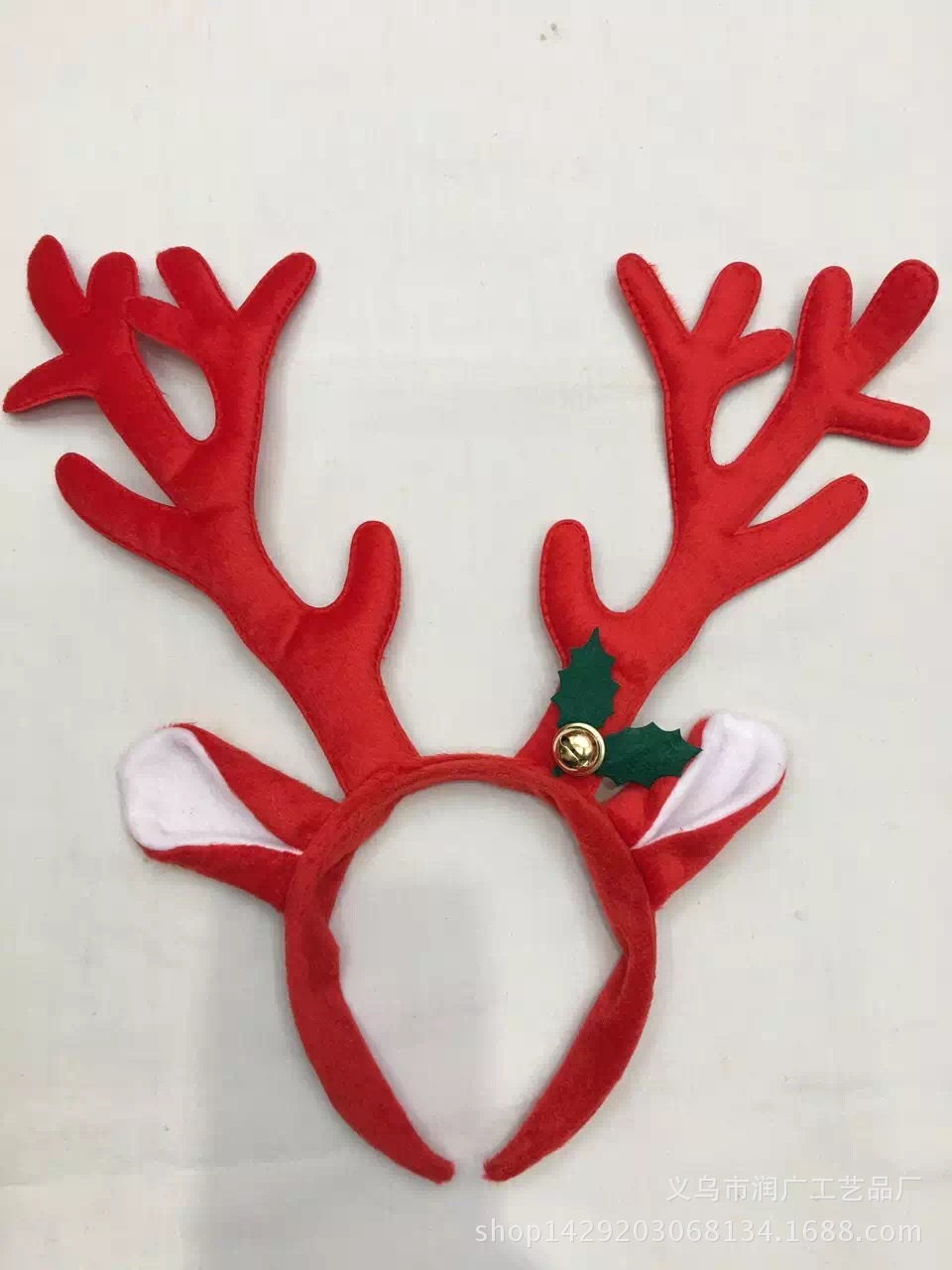 厂家生产销售：圣诞系列短毛绒充棉叶子大铃铛鹿角.可来样定制.