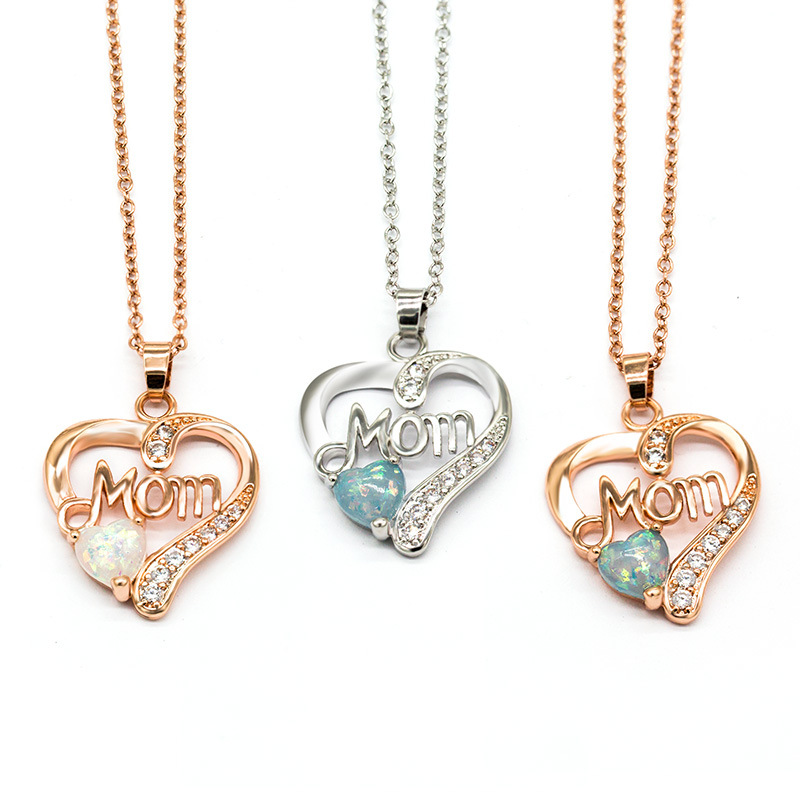 Necklace Classification 1 Piece Quantity Holiday, Daily Occasion Copper Material Copper Simple Style Classic Style Heart Shape Inlaid Gemstone Necklace