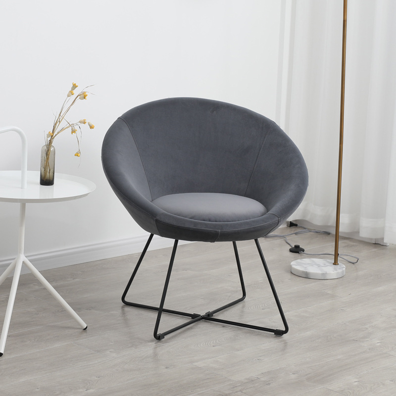 北歐鐵藝布藝沙發 簡約客廳臥室陽台小沙發椅單人小戶型單人沙發