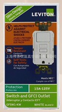 Leviton GFSW1-KW 15 Amp Switch and GFCI Outlet in White