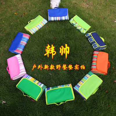 餐垫牛津布彩条折叠可提彩边防潮垫郊游爬行户外野营沙滩垫地垫|ru