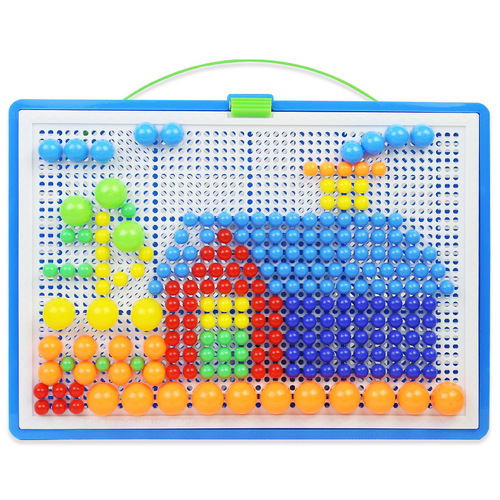 Mushroom nail educational toy for children diy handmade bead-inserted puzzle mushroom diced large size 296 capsules boxed factory direct sale