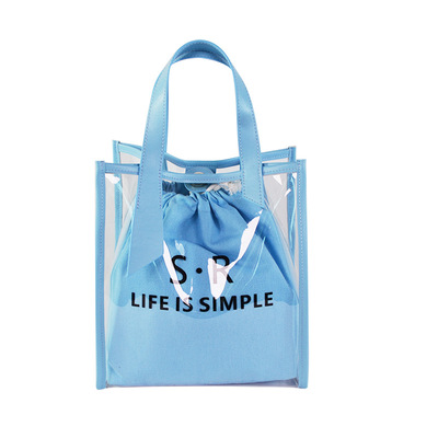 Factory order 2019 summer new pattern Ladies Handbag Cross border printing LOGO Custom transparent PVC Female bag