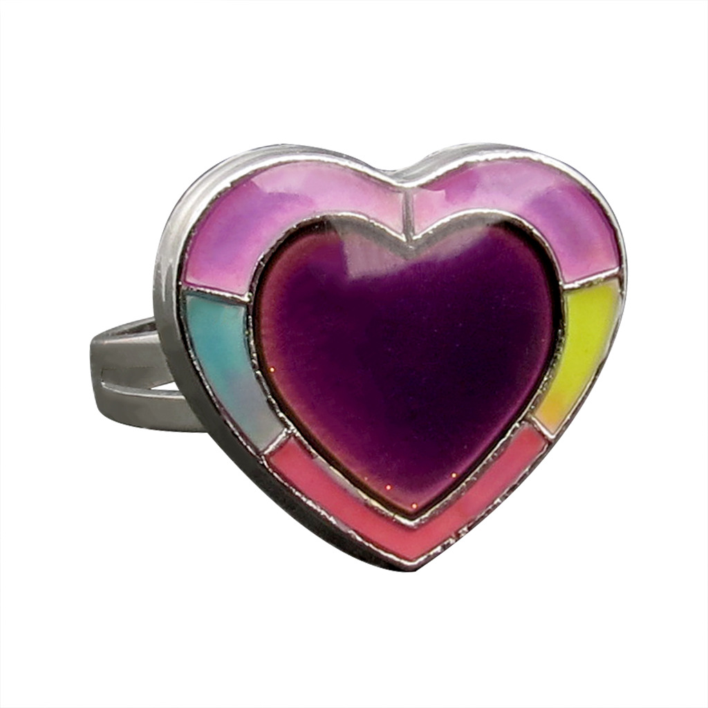 50g Weight Artificial Gemstones Inlay Material Birthday Occasion Alloy Material Heart Pattern Women'S Gender Plating Design Fashion Style Simple Peach Heart Love Butterfly Moon Color Changing Ring 1