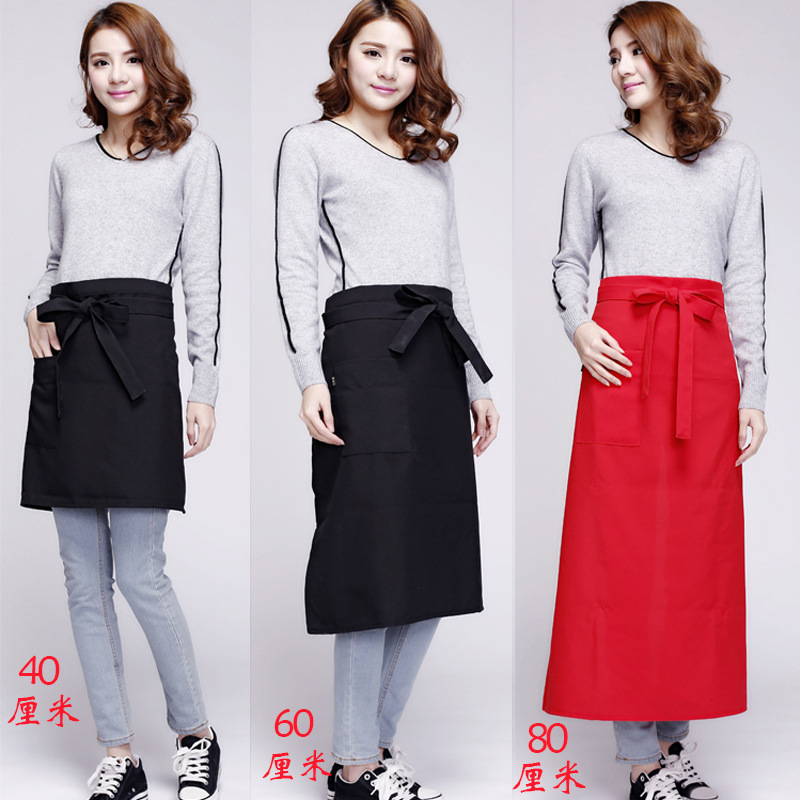 Medio-longitud chef camarero delantal corto Hotel café restaurante cocina media cintura hombres y mujeres coreano personalizado