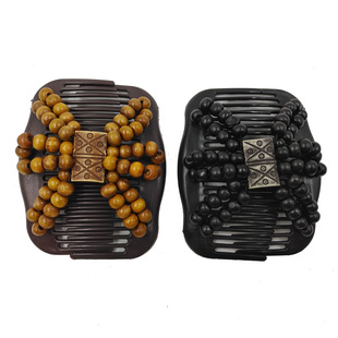 CR38 Korean version of the ever-changing hair comb wooden beads coiled iron wooden beads magic hair comb shape explosion 2 colors