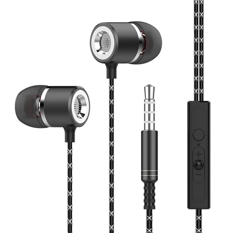 headset In ear Barrel Bass Wired mobile phone Computer belt drive-by-wire currency music Metal headset