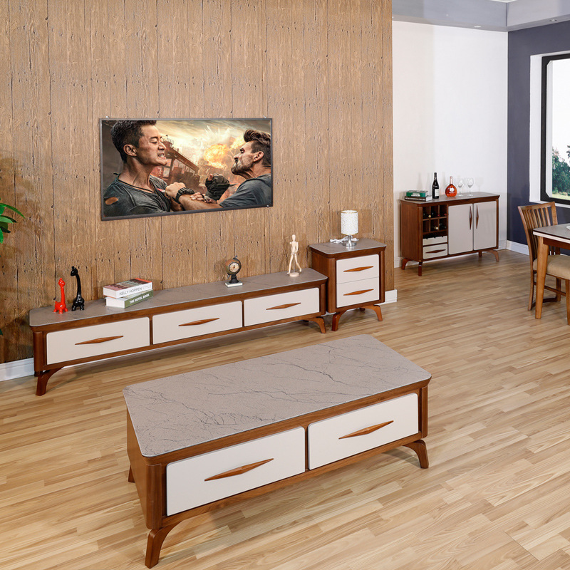 厂家直销简约整装家具 电视柜茶几餐桌边柜现代简约火烧玻璃混批|ms