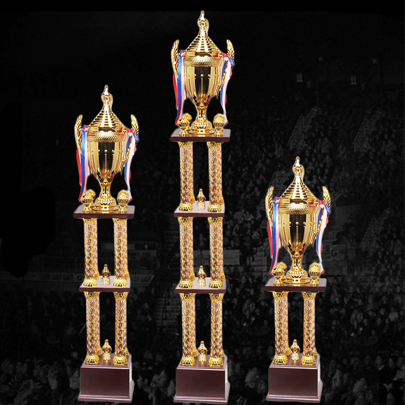 Personalizada creación de trofeos de metal personalizados impresión gratuita de trofeos de columna cuadrada trofeos de equilibrio de carreras de coches