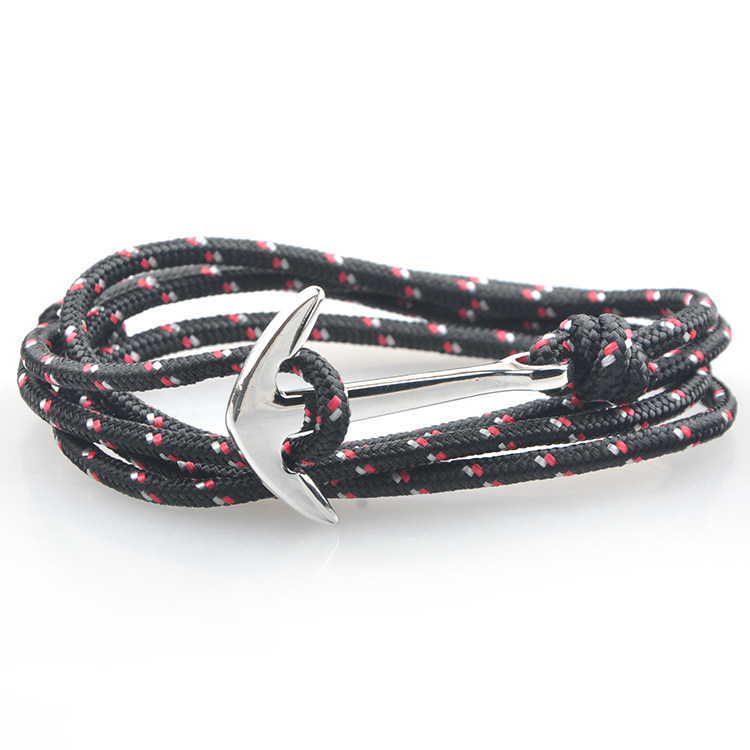 14g Weight Bracelets Classification Alloy, rope Chain Material 1 Piece Quantity Daily, Street Occasion Alloy, rope Material Anchor Pattern Men's Gender Layered Design Casual, Retro, Simple Style Style Casual Retro Simple Style Anchor Alloy Rope Layered Men's Bracelets Men's Chain Bracelets 12